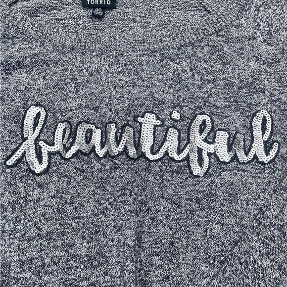 Torrid “beautiful” sequins sweater  - Picture 2 of 3